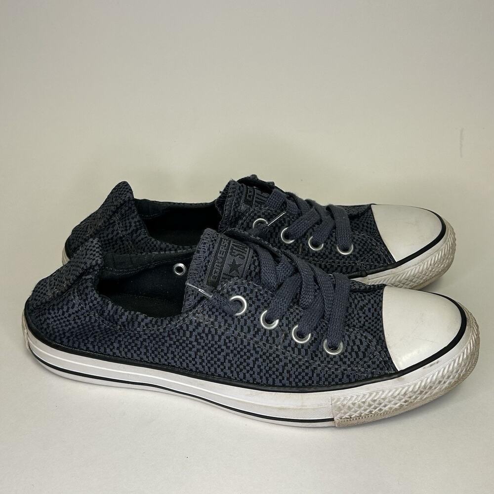 Converse All Star Shoreline Shoes Women Size 8 Gray Black Slip On Canvas Low Top